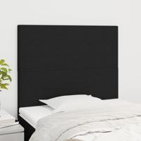 Hoofdborden 2 st 80x5x78/88 cm stof zwart