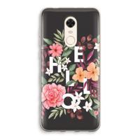 Hello in flowers: Xiaomi Redmi 5 Transparant Hoesje