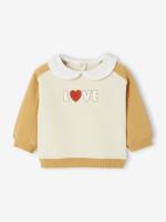 Meisjes sweater met Claudine kraag okergeel