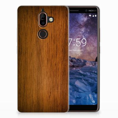 Nokia 7 Plus | Bumper Hoesje | Donker Hout
