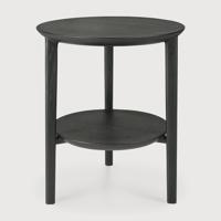 Ethnicraft Ronde Bijzettafel 'Bok' Gevernist Eikenhout, 43cm, kleur Zwart