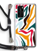 Colored Zebra: Huawei P40 Transparant Hoesje met koord