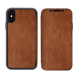 iPhone X / 10 Bookcase Hoesje - Kunstleer - Siliconen - Book Case - Flip Cover - Apple iPhone X / 10 - Bruin