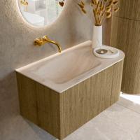 Badmeubel Mondiaz Kurve-Dlux | 85 cm | Meubelkleur Dusk | Wastafelkleur Meli | Solid surface | Wasbak linker zijde spoelbak | Zonder kraangat(en) Badmeubel Mondiaz Kurve-Dlux | 85 cm | Meubelkleur Dusk | Wastafelkleur Meli | Solid surface | Wasbak linker zijde spoelbak | Zonder kraangat(en)