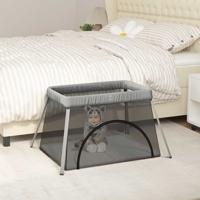 VidaXL Babybox met matras linnen lichtgrijs