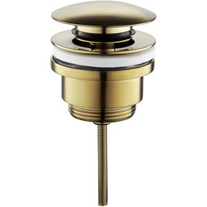 Wiesbaden Caral Clickwaste Afvoerplug - 5/4inch - Geborsteld Messing