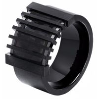 Mendes heren ring Zwart Edelstaal met Carbon-19mm