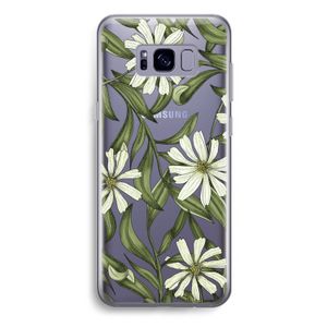 Wit bloemenpatroon: Samsung Galaxy S8 Plus Transparant Hoesje