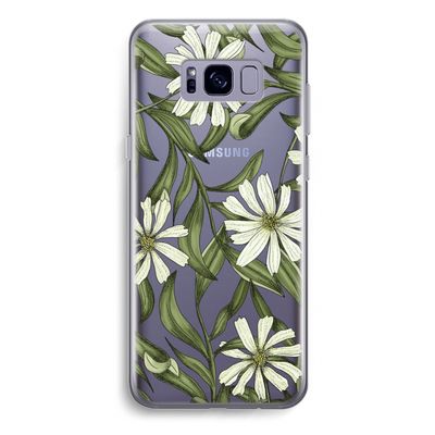 Wit bloemenpatroon: Samsung Galaxy S8 Plus Transparant Hoesje