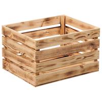 Fruitkisten opslagbox - old look - lichtbruin - hout - L46 x B36 x H28 cm