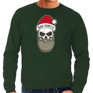 Grote maten Bad Santa foute Kersttrui / outfit groen voor heren