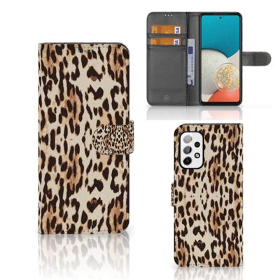 Samsung Galaxy A73 5G | Telefoonhoesje | Met pasjeshouder | Leopard