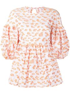 Cecilie Bahnsen blouse Jerry à fleurs - Blanc