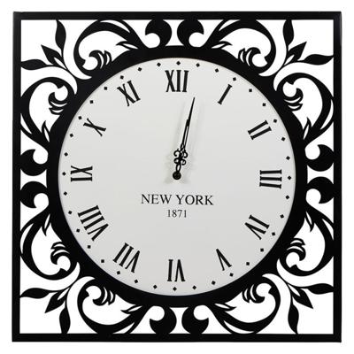 Ostaria Wandklok/muur klok - New York 1871 - D50 cm - MDF/metaal - zwart