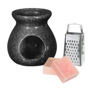 Ideas4seasons Amberblokjes/geurblokjes cadeauset - roos - inclusief geurbrander en mini rasp - Geurbranders