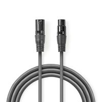 Nedis Gebalanceerde Audiokabel | XLR 3-Pins Male naar XLR 3-Pins Female | 10 m | 1 stuks - COTG15010GY100 COTG15010GY100