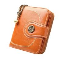Vintage knop telefoon portemonnees vrouwen portefeuilles vrouwelijke portemonnee lederen merk retro dames lange rits vrouw portemonnee kaart koppeling