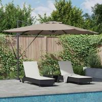 VidaXL Parasol taupe 286 x 284 x 270 cm aluminium en polyester