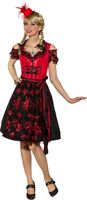 Tiroler Jurk Dirndl Rood/Zwart Edelweiss Deluxe