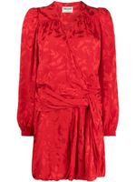 Zadig&Voltaire floral-jacquard wrap minidress - Rouge