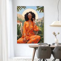 Urban Cotton Wandkleed 'Mia' 80 x 110cm in Frame - black