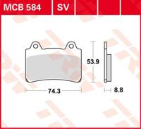 TRW Remblokken, en remschoenen voor de moto, MCB584 Allround organisch