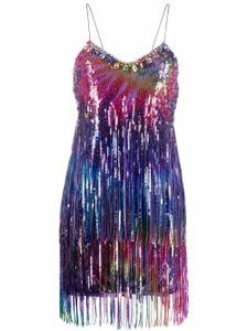 Philipp Plein robe frangée à imprimé tie-dye - Violet