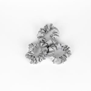 Zijden Scrunchies Groot Silver