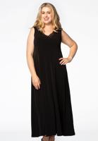 Yoek Maxi jurk met kant | Zwart | Maat 38/40