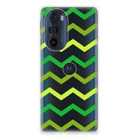 Motorola Edge 30 Pro TPU bumper Zigzag Groen - thumbnail