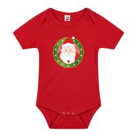 Kerst romper met Kerstman print rood voor babys - thumbnail