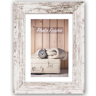 Fotolijst - white wash - 23 x 18 x 2 cm - hout - geschikt voor een foto van 13 x 18 cm