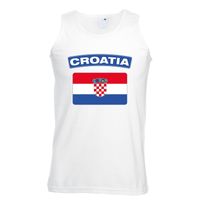 Singlet shirt/ tanktop Kroatische vlag wit heren