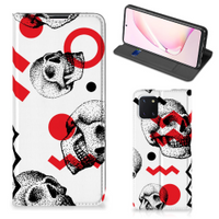 Mobiel BookCase Samsung Galaxy Note 10 Lite Skull Red - thumbnail