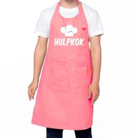 Hulpkok Keukenschort kinderen/ kinder schort roze voor jongens en meisjes - thumbnail