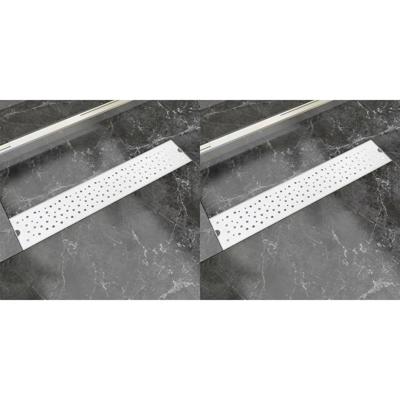 Doucheafvoer 2 st rechthoekig bubbel 630x140 mm roestvrij staal