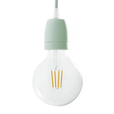 Porselein E27 fitting modern glad met trekontlaster