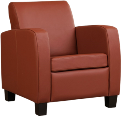 Donkercognac leren landelijke fauteuil Joy - poot hout bruin - Toledo Leer Terra (donkercognac leer)