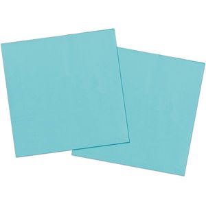 20x stuks servetten van papier lichtblauw 33 x 33 cm   -
