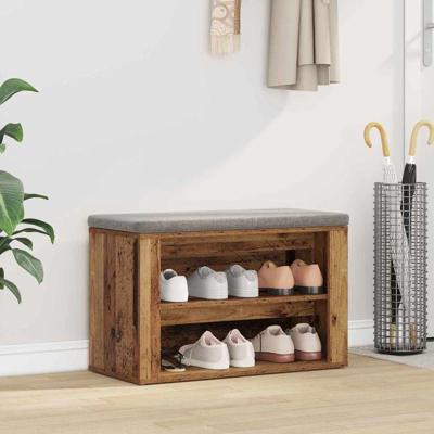Schoenenrek met plank Oud hout 75 x 35 x 45 cm Bewerkt hout