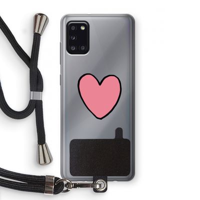 Hartje: Samsung Galaxy A31 Transparant Hoesje met koord
