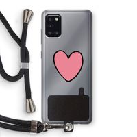 Hartje: Samsung Galaxy A31 Transparant Hoesje met koord