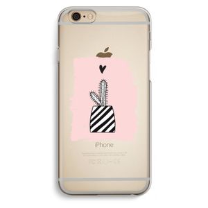 Zwart-wit cactus: iPhone 6 / 6S Transparant Hoesje