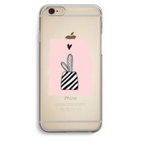 Zwart-wit cactus: iPhone 6 / 6S Transparant Hoesje