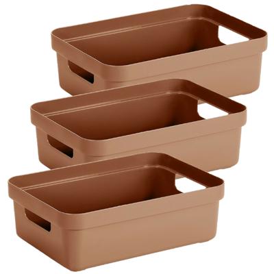 Sunware opbergbox Sigma Home - 3x - kunststof - 9 liter - terra - opberg dozen/bakken Sunware opbergbox Sigma Home - 3x - kunststof - 9 liter - terra - opberg dozen/bakken