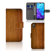 Huawei Y5 (2019) Book Style Case Donker Hout - thumbnail