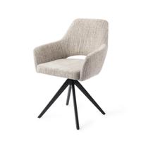 Jesper Home Draaibare Eetkamerstoel 'Yanai' Turn Black, kleur Caramel Grid