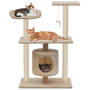 VidaXL Kattenkrabpaal met sisal krabpalen 95 cm beige
