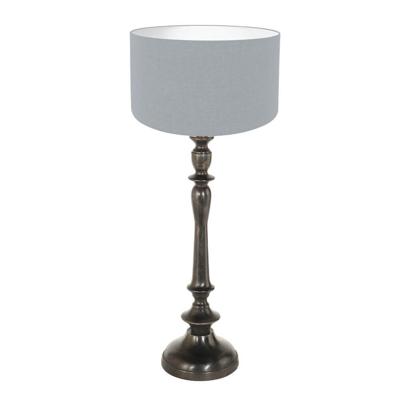 Steinhauer TafellampBois zwart met kap lichtblauw - 3953ZW