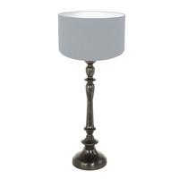 Steinhauer TafellampBois zwart met kap lichtblauw - 3953ZW